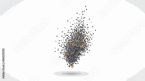 Ephemeral Particle Cloud Featuring Organic Details and Gentle Hues on a Clean Canvas