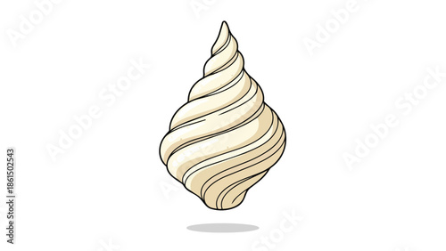 Captivating whimsical spiral shell icon featuring smooth curves and elegant marine contours