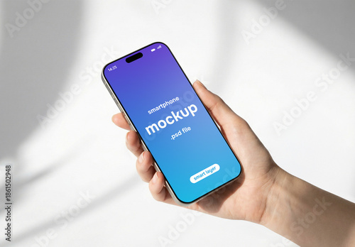 hand holding a smartphone - mockup