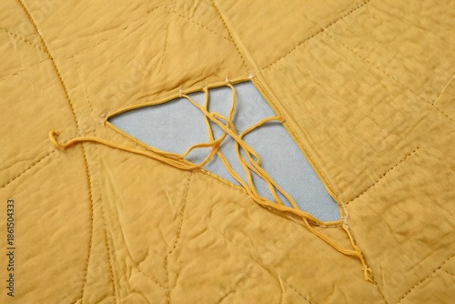 Torn Quilt Detail - Rustic Textile Texture