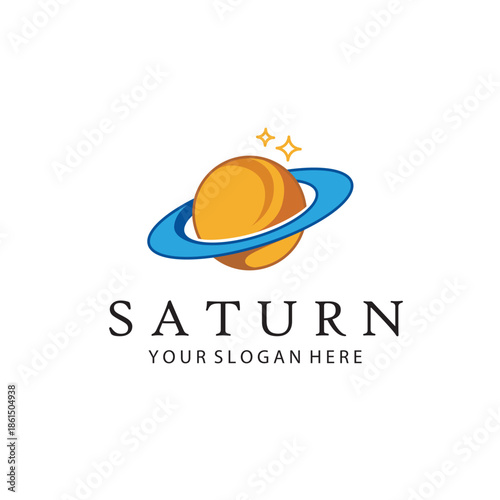 design of planet saturn with stars isolated on white background