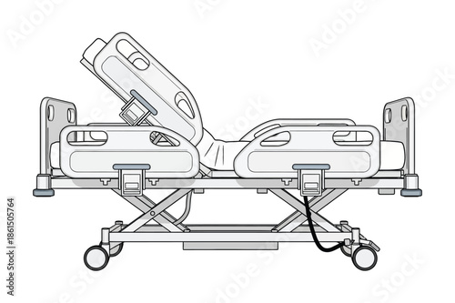 Adjustable medical hospital bed for patient care and recovery