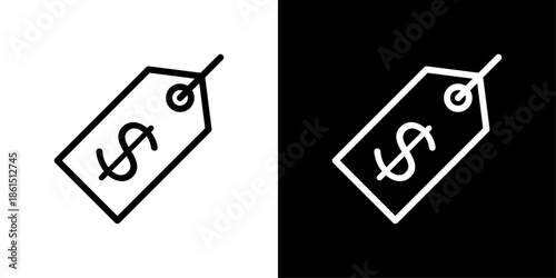 Price tag icon representing product pricing, discounts, retail labeling, ecommerce sales, and marketing promotions.