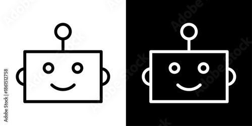 Robotics icon representing automated machines, artificial intelligence, industrial technology, smart systems, and innovation.