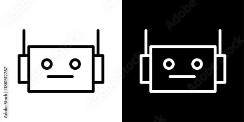 Robot icon representing robotics technology, artificial intelligence, automation, smart machines, and digital innovation.