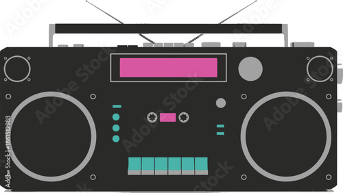 Modern smartphone displaying vibrant digital art with colorful abstract shapes and glowing particles on futuristic interface in creative design studio