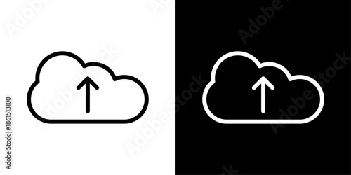Cloud upload icon representing data transfer, online storage, cloud computing, file backup, and secure digital uploading.