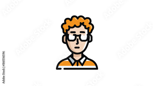 Professional Line Icon of Isolated Head Vector with Outline