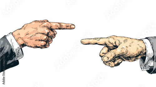Interactive Hand Gestures - Pointing Concept Vector Illustration