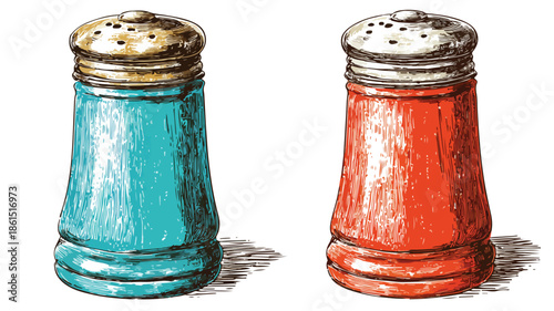 Modern Salt or Pepper Shaker Isolated on White Background Vector