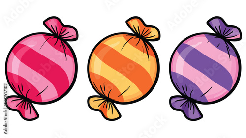 Vibrant Candy Cartoon Vector Illustration