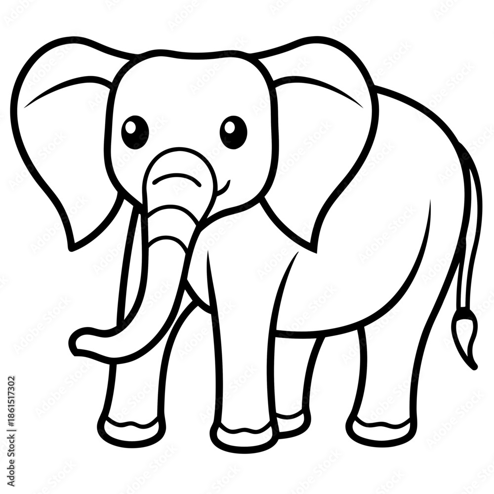 Naklejka premium Elephant silhouette vector icon