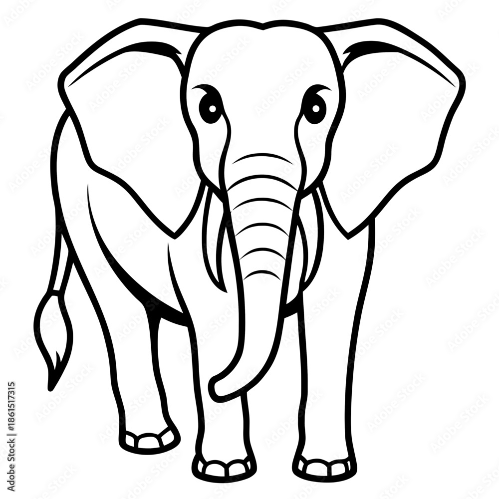 Naklejka premium Elephant silhouette vector icon