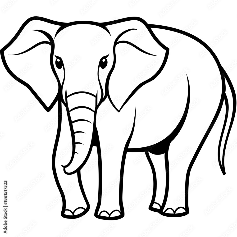 Fototapeta premium Elephant silhouette vector icon