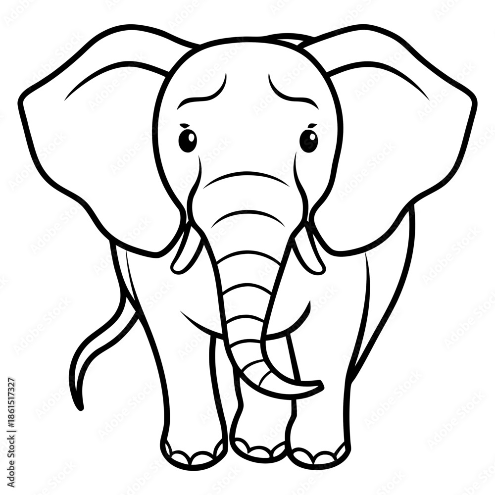 Naklejka premium Elephant silhouette vector icon