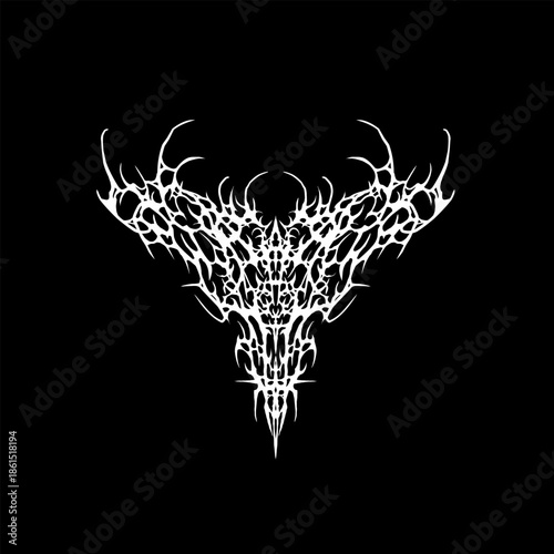 neo tribal symmetrical shapes vector, abstract gothic style aggressive dark, perfect for t-shirt dark graphic design