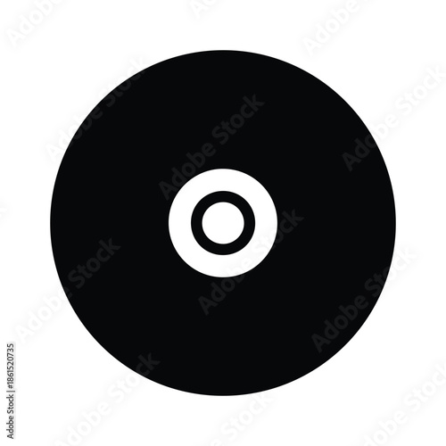 CD Disc Silhouette Minimal Flat Vector