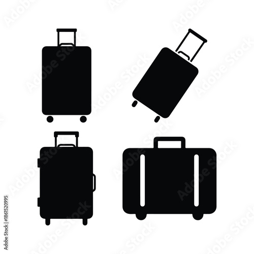 Luggage Silhouette Minimal Flat Vector Icon