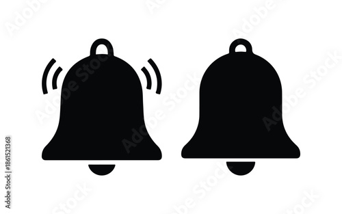 Notification Bell Silhouette Minimal Flat Vector