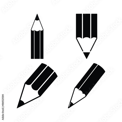 Pencil Tip Silhouette Minimal Flat Vector