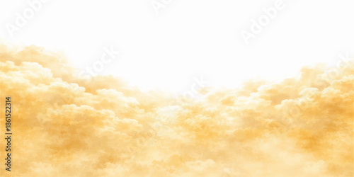 Abstract orange fire background with white smoke and blue cloudscape texture creates a beautiful light effect against a nature sky