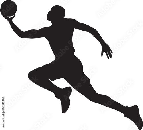 Basketball Player Speed Dribble Silhouette | Dynamic Action