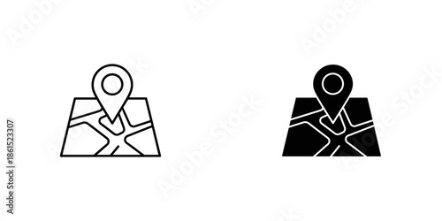 Map Location Icons - GPS Navigation Symbols