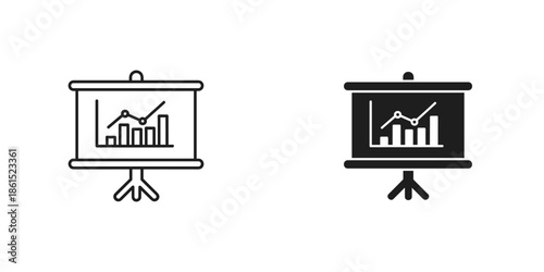 Business Presentation with Graphs on Screen