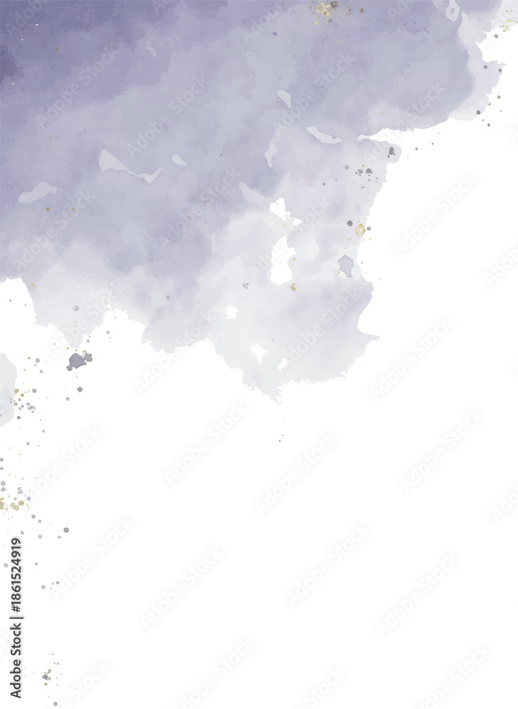 Obraz premium Purple Watercolor Background with Gold Splatter for Elegant Invitations and Artistic Projects 