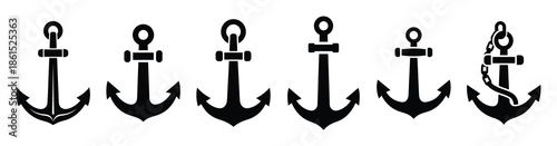 Set of long term stability vector icons isolated on white background. Vector illustration. Black flat design