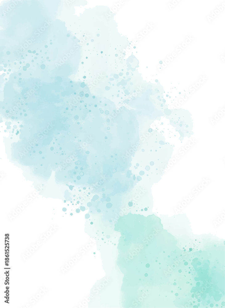 Obraz premium Soft Blue Green Watercolor Background with Abstract Splatter and Artistic Texture 