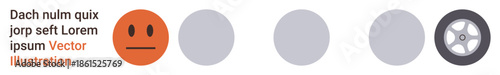 Feedback systems, rating scales, user satisfaction, evaluation tools, decision-making. emotion face, circles, and wheel in a sequence. Feedback systems and rating scales