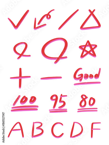 Scoring Mark In 3d Red Pen