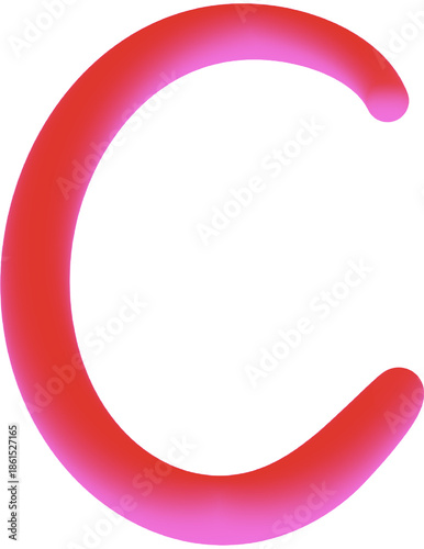 3d red alphabet C