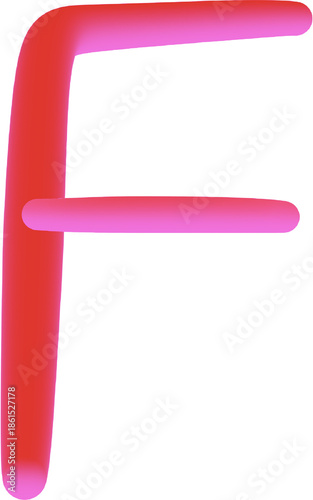 3d red alphabet F