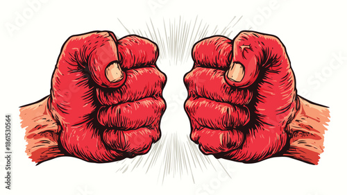 Intimidating Bullying Vector Concept with Clenched Fists