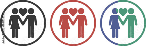 couple holding hands inside a heart symbol icon