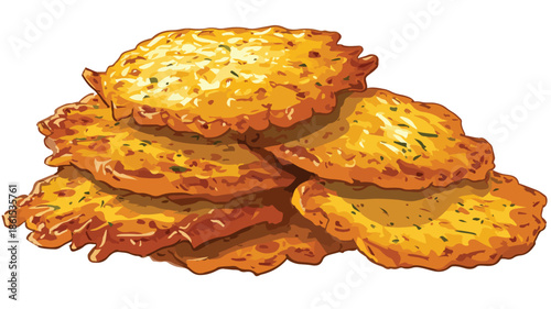 Delicious Potato Latkes Cartoon Vector Illustration for Food Lovers