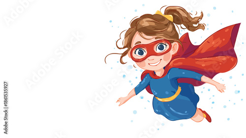 Super Daughter Cartoon Vector Illustration Isolated Vector