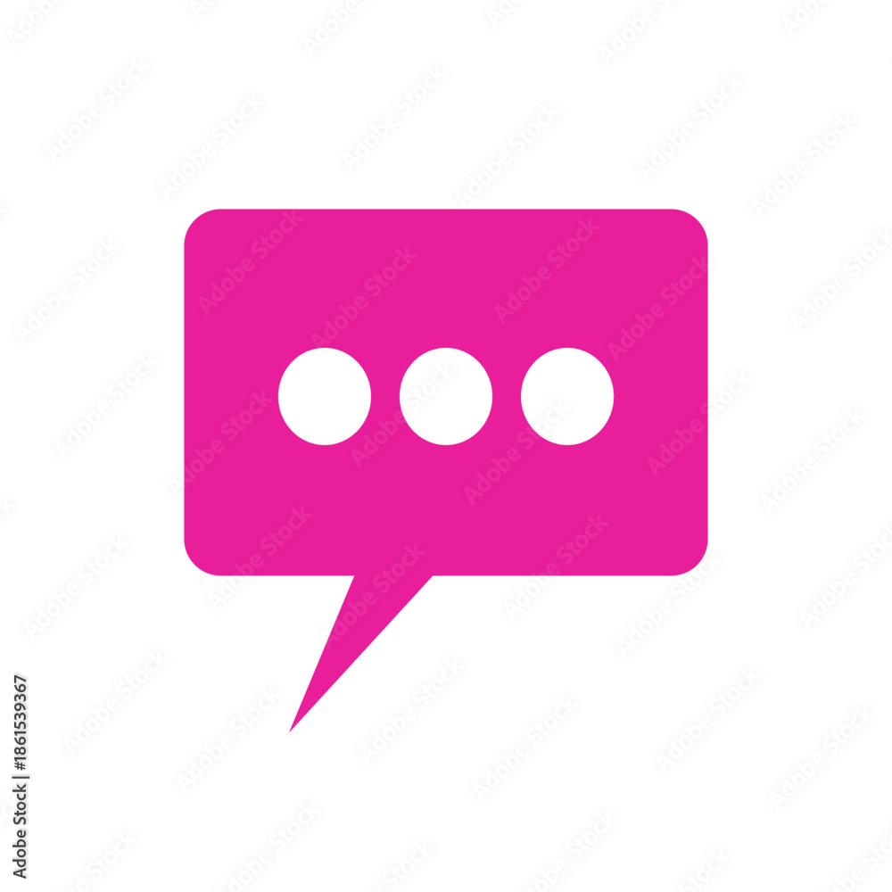 Fototapeta premium Pink chat bubble, speech bubble icon. Pink chat icon, symbol, speech sign vector icon.