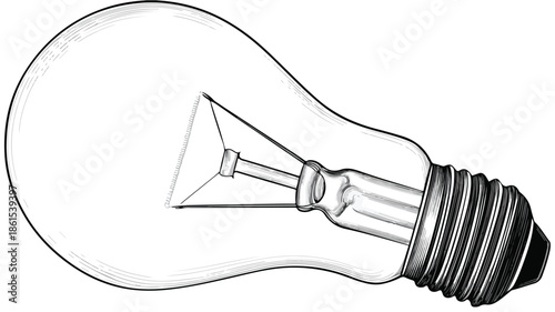 Professional Black Light Bulb Icon on White Background Vector for Creative Designs