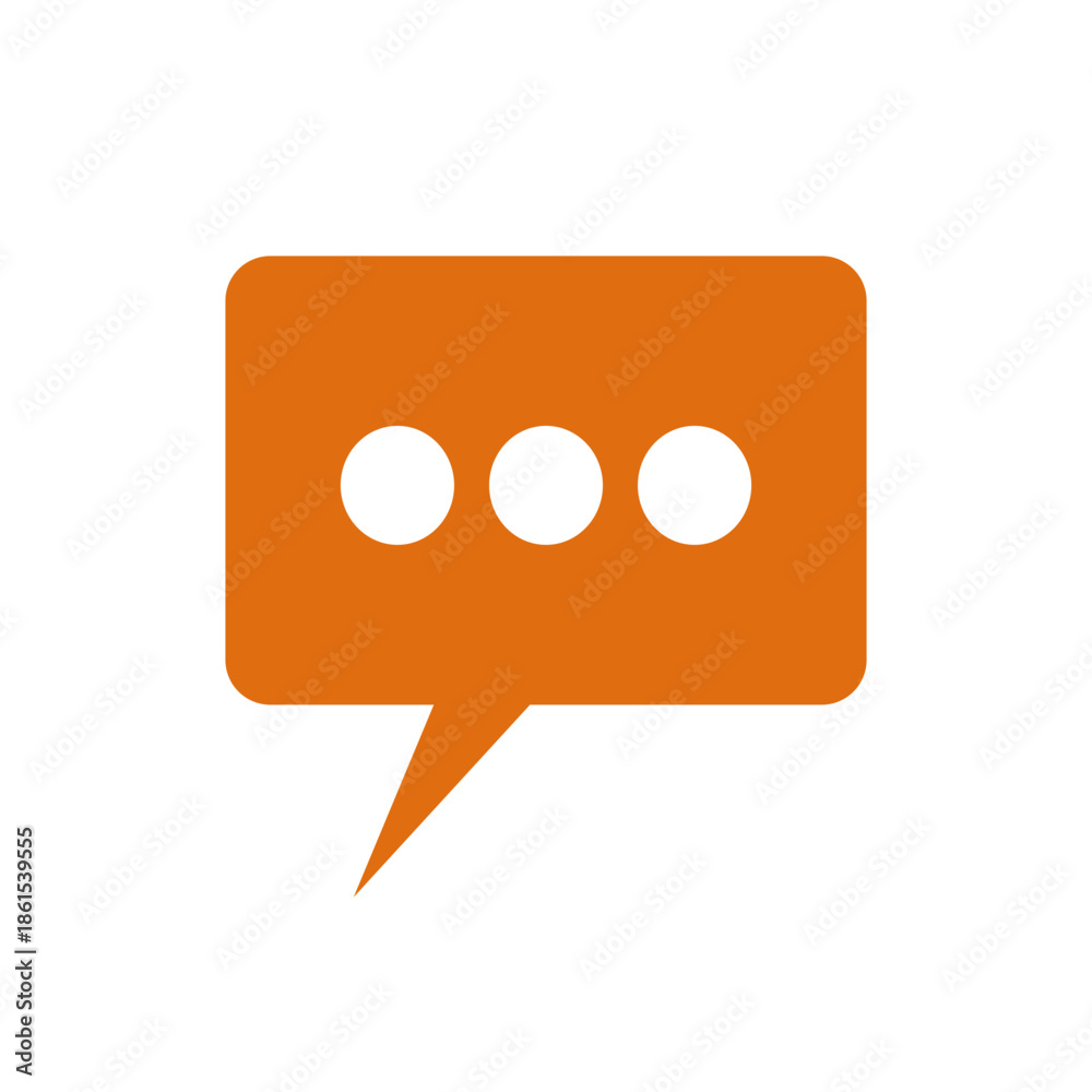 Fototapeta premium Orange chat bubble, speech bubble icon. Orange chat icon, symbol, speech sign vector icon.