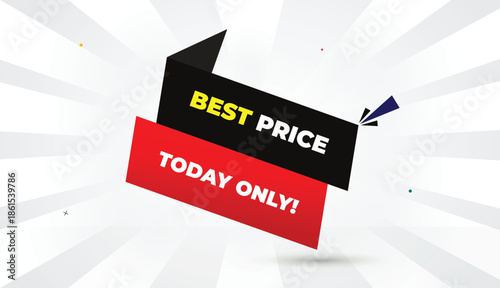 best price today only editable eps format web banner vector art illustration template design black gray red gradient shapes yellow bold font white gray gradient abstract illustration sun shine busines