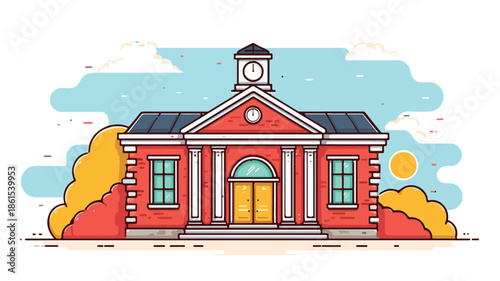 Vibrant Vector Illustration for Students Entering: Engaging Education Icon