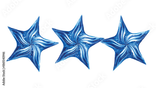 Blue Stars Night Vector Illustration with Outline for Creative Projects