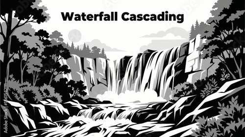 A powerful waterfall cascades through a lush canyon, combining motion, greenery, and natural energy, making it a highly popular subject for nature and adventure visuals