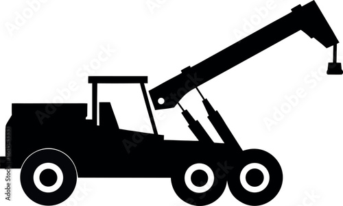 Silhouette Telescopic Handler Lift Vehicle Icon Vector