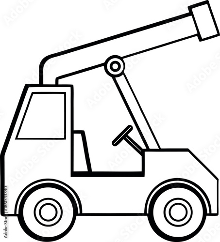 Telescopic Handler Boom Lift Truck Icon Vector