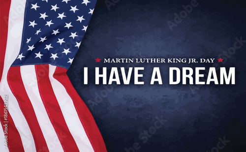 Martin Luther King Jr. Day Celebration with American Flag and Civil Rights Symbols for MLK Day 2026