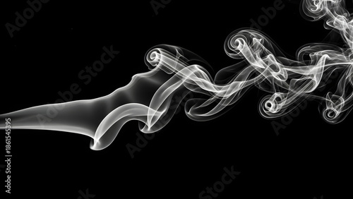 Ephemeral Whispers: An abstract dance of ethereal smoke, swirling and coiling against the darkness, a visual symphony of transience.